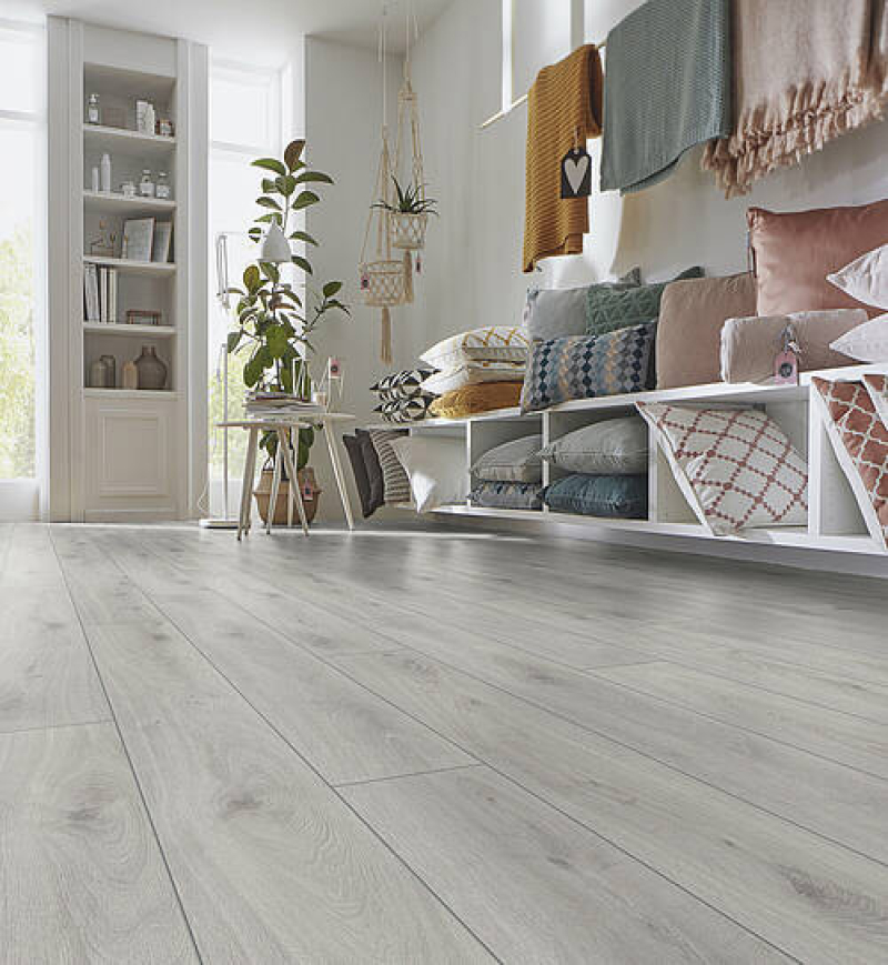 Parquet Sol Stratifié Chêne Prestige Blanc