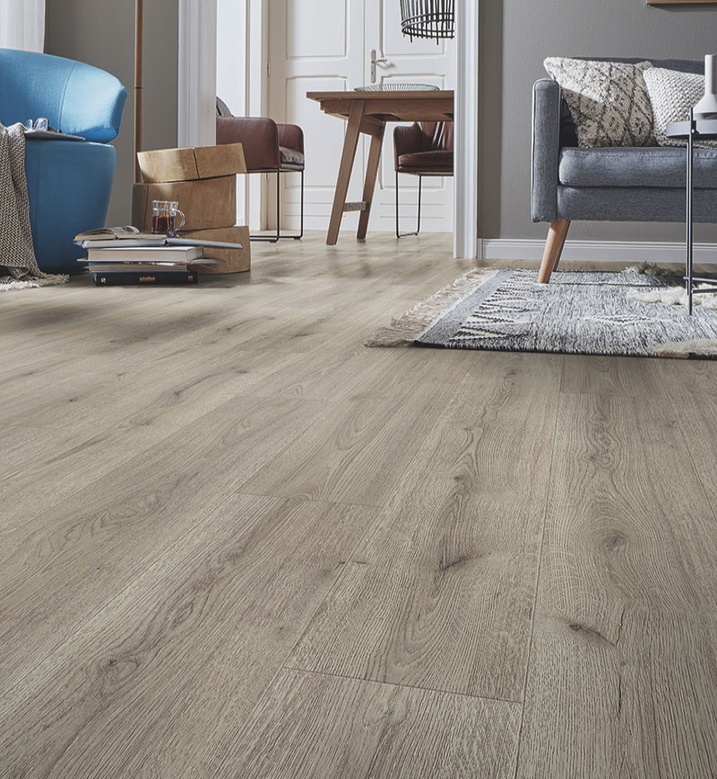 Parquet Sol Stratifié Chêne Tendance Gris