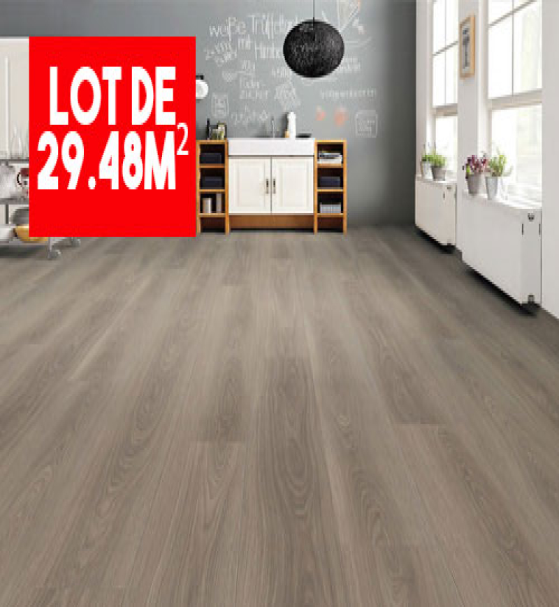 Sol Stratifié Chêne Gris Antique Top Connect - Lot de 29,48m² | Collection Naples | Premibel Parquet