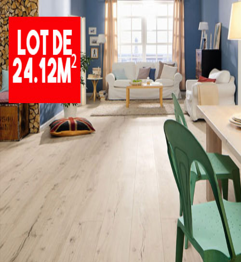 haro sol stratifié tritty 100 gran via 4v chêne alpin blanc authentique top connect fin de serie  24,12m² | Accueil | Premibel Parquet