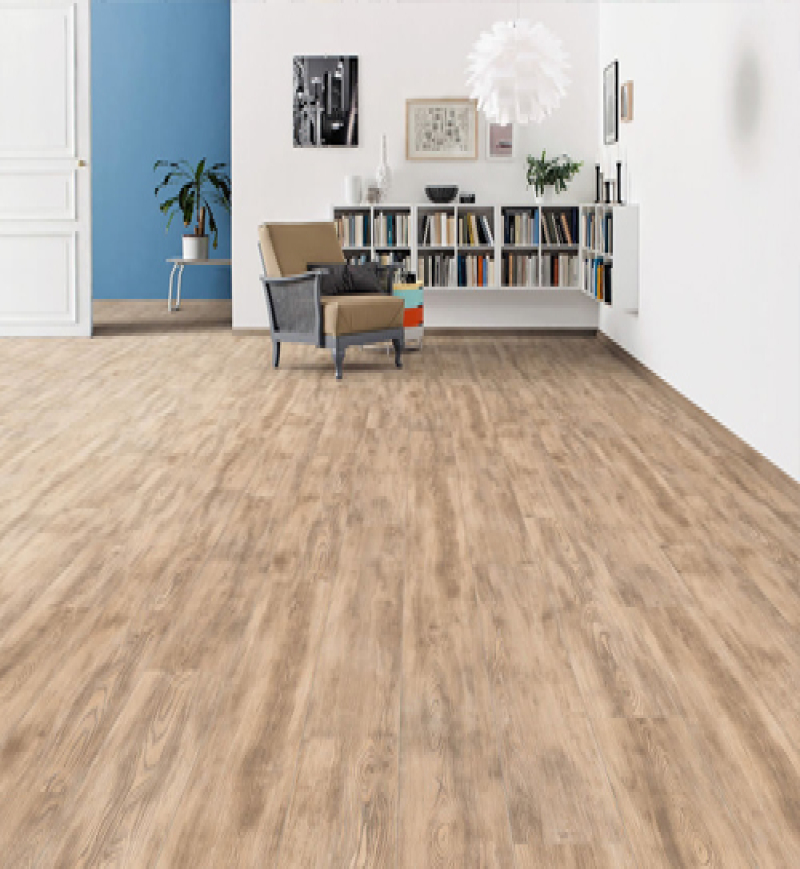 Sol Stratifié Chêne Caramel Planche Large - Lot de 1,98m² | Collection Tritty | Premibel Parquet