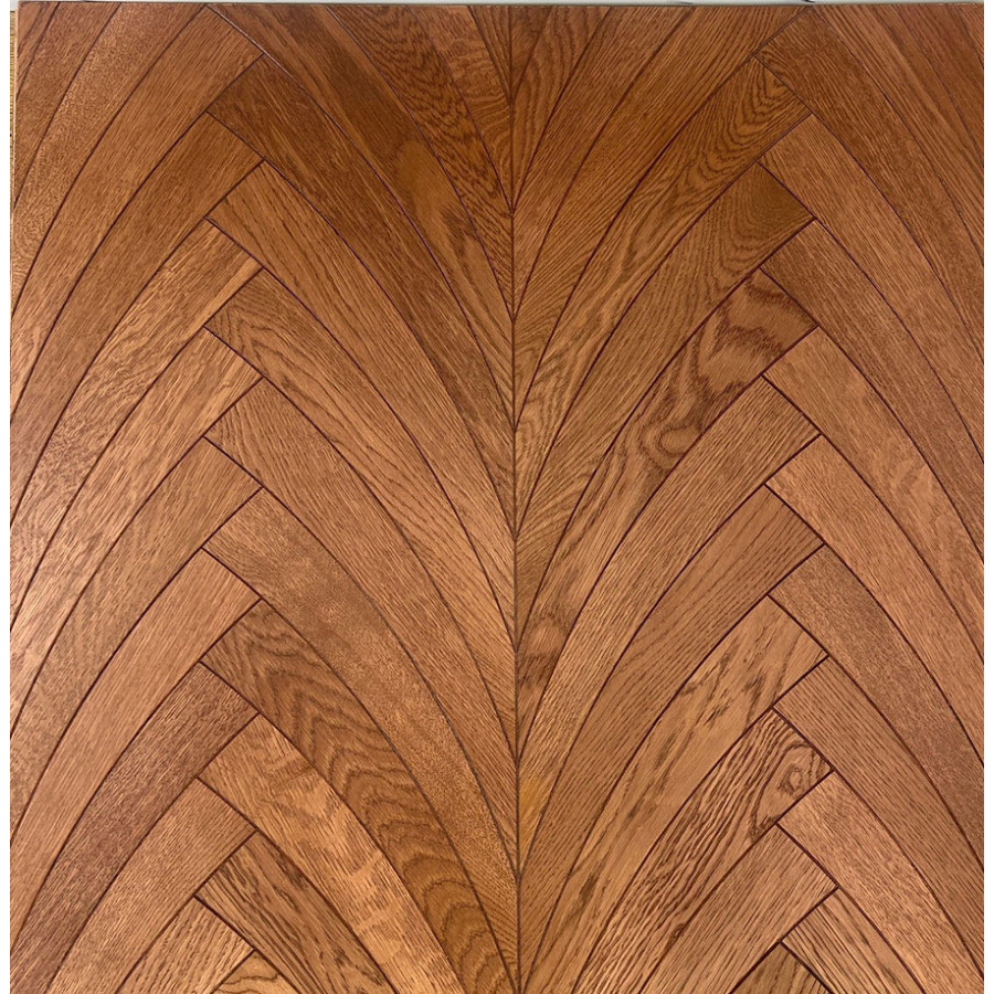 Point de Hongrie Contrecollé Courbé Verni Brossé PR bis Cathédrale Spirit | Parquet Flottant Chêne Verni | Premibel Parquet