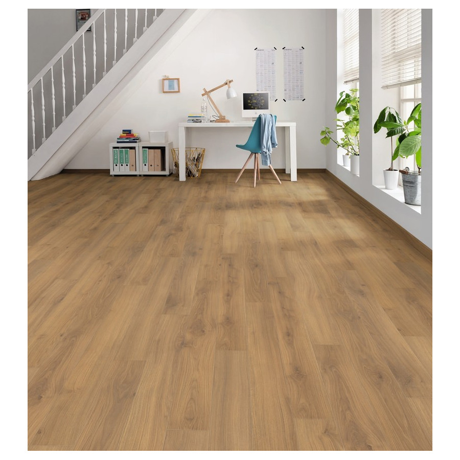 Sol Stratifié Chêne Emilia Miel Authentic Soft Top Connect - Lot de 15,18m² | Collection Bergame | Premibel Parquet